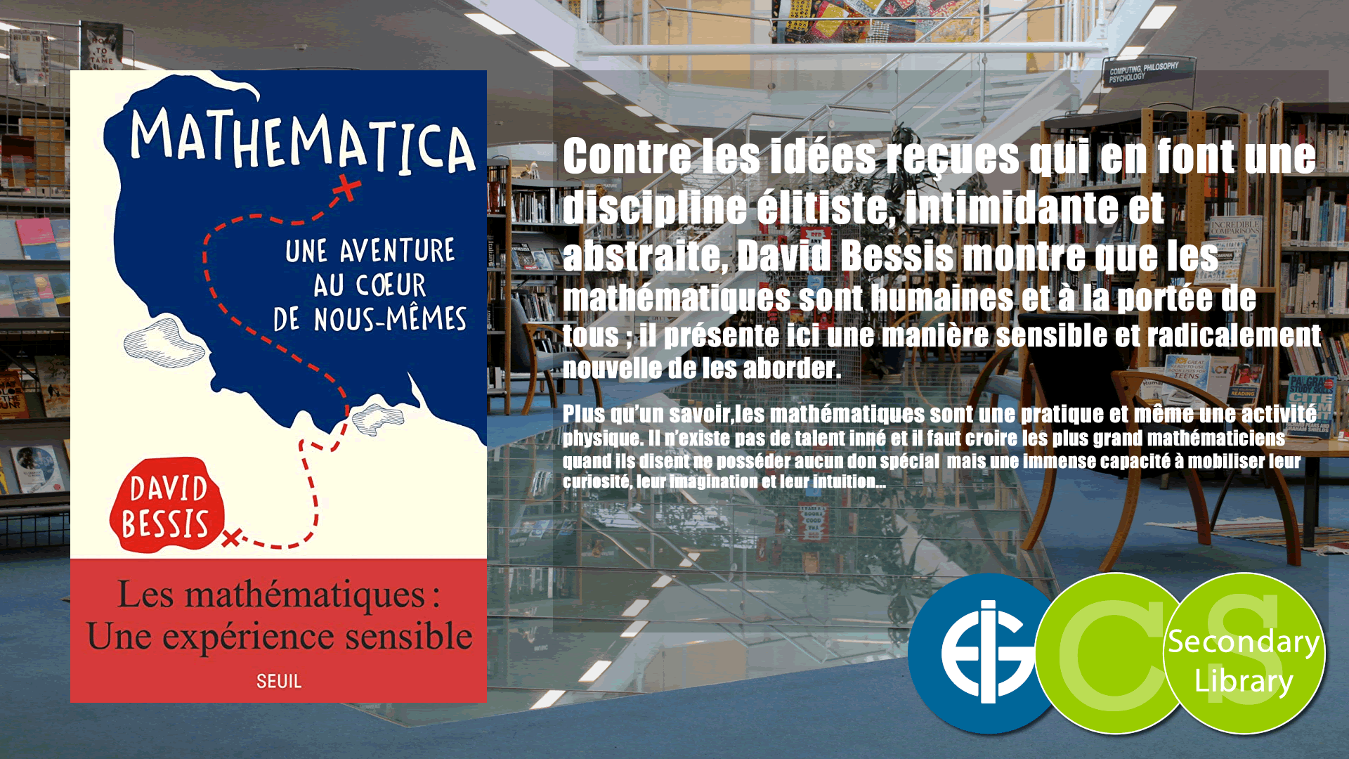 MATHEMATICA: UNE AVENTURE AU COEUR DE NOUS-MÊMES / David Bessis