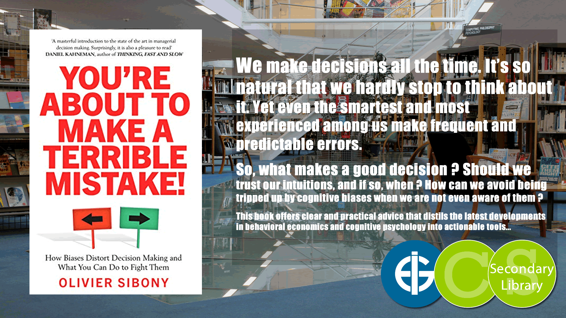 YOU’RE ABOUT TO MAKE A TERRIBLE MISTAKE ! / Oliver Sibony