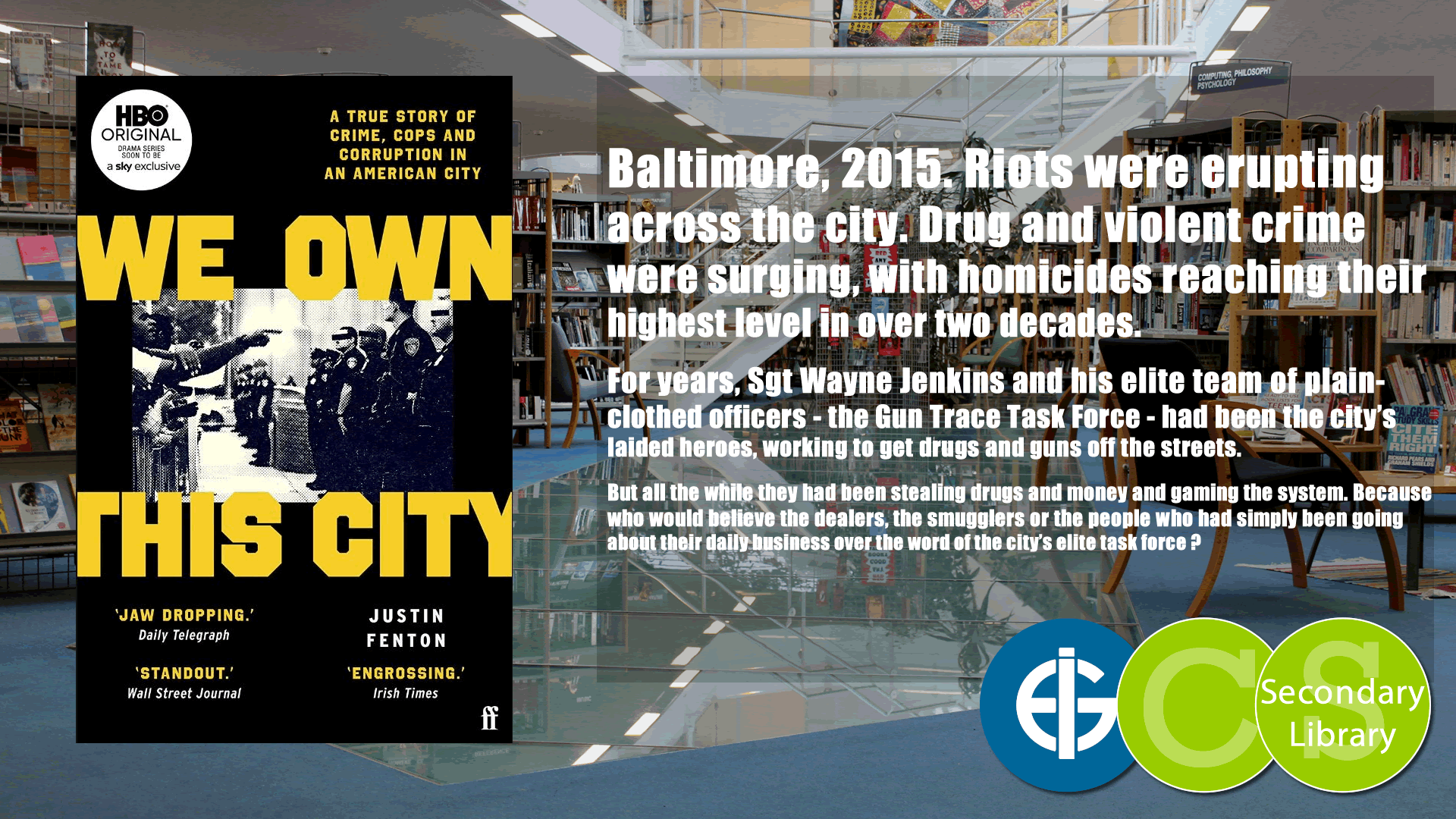 WE OWN THIS CITY / Justin Fenton