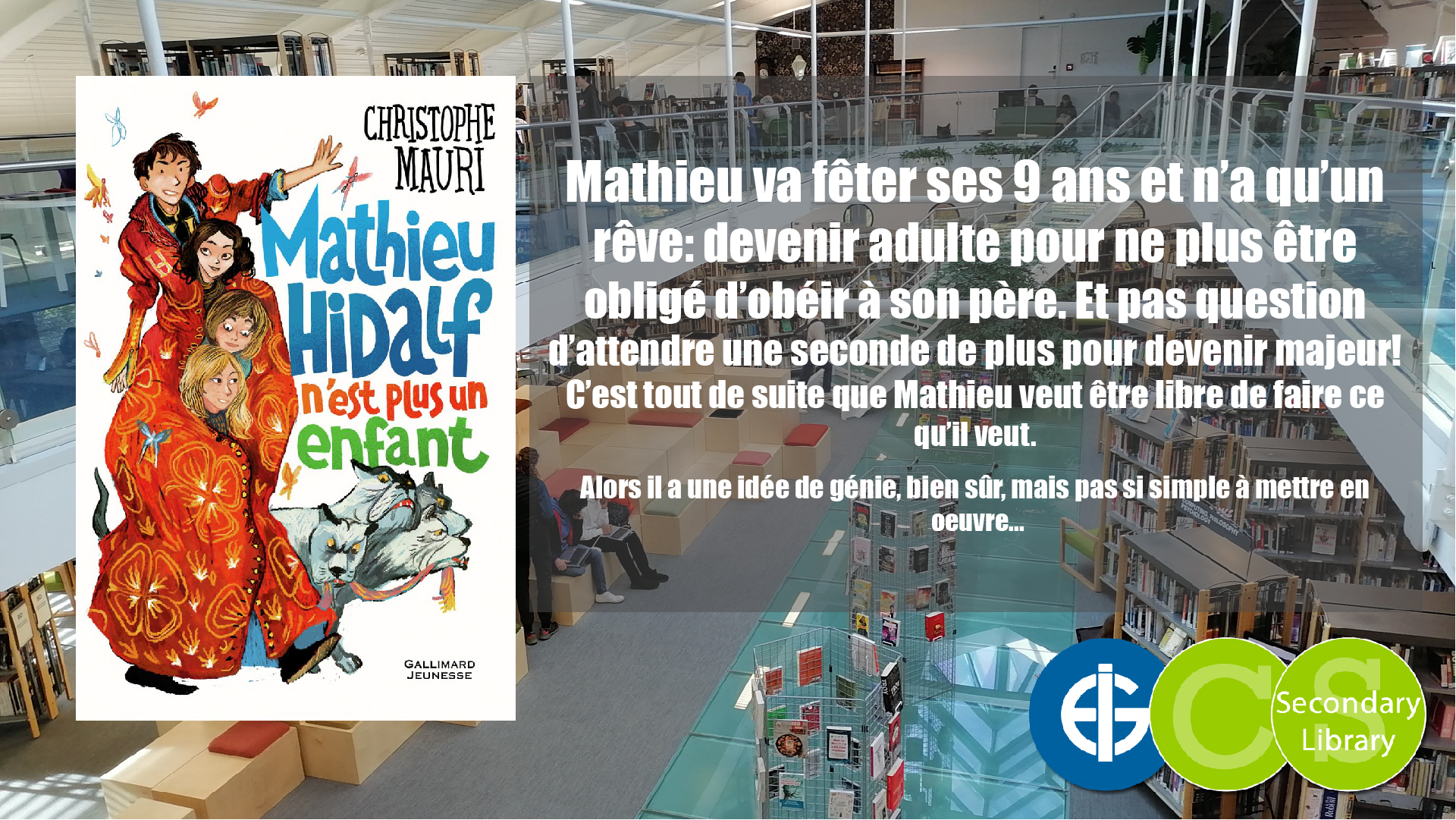 MATHIEU HIDALF N’EST PLUS UN ENFANT / Christophe Mauri